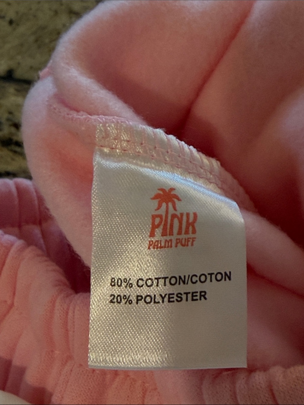 Pink Palm Puff Sweatpants - Pink New Sz Small Tall - Picture 8 of 8